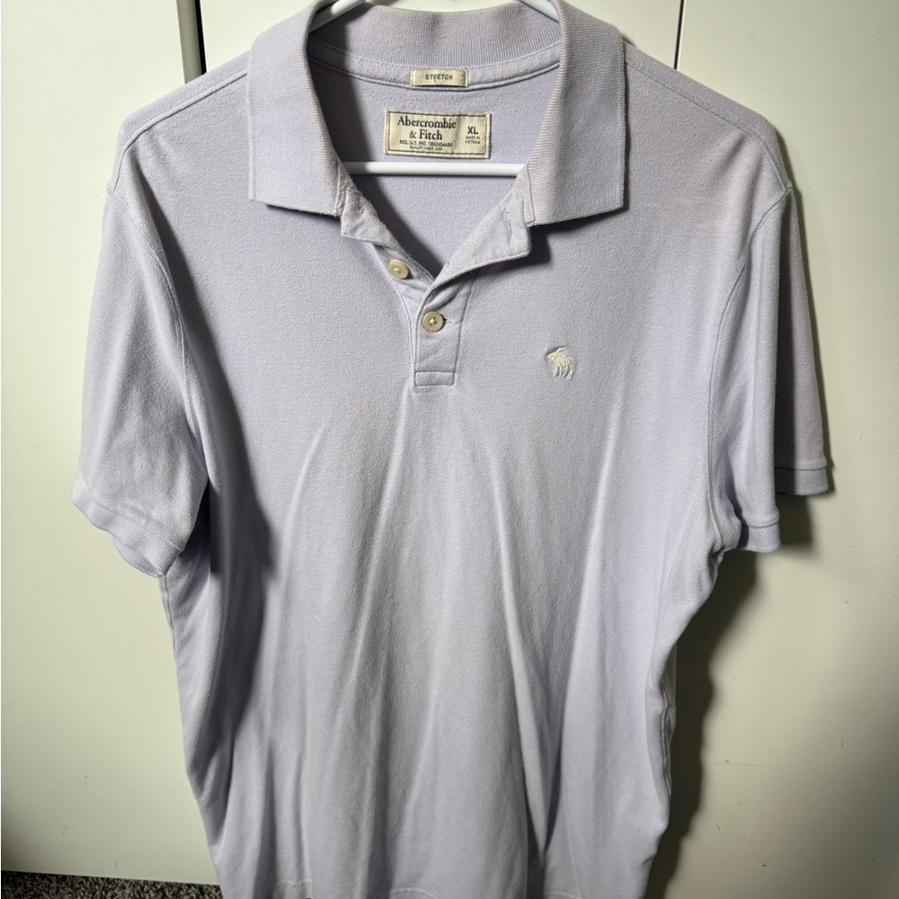 Abercrombie & Fitch Men's Light Purple Polo Shirt